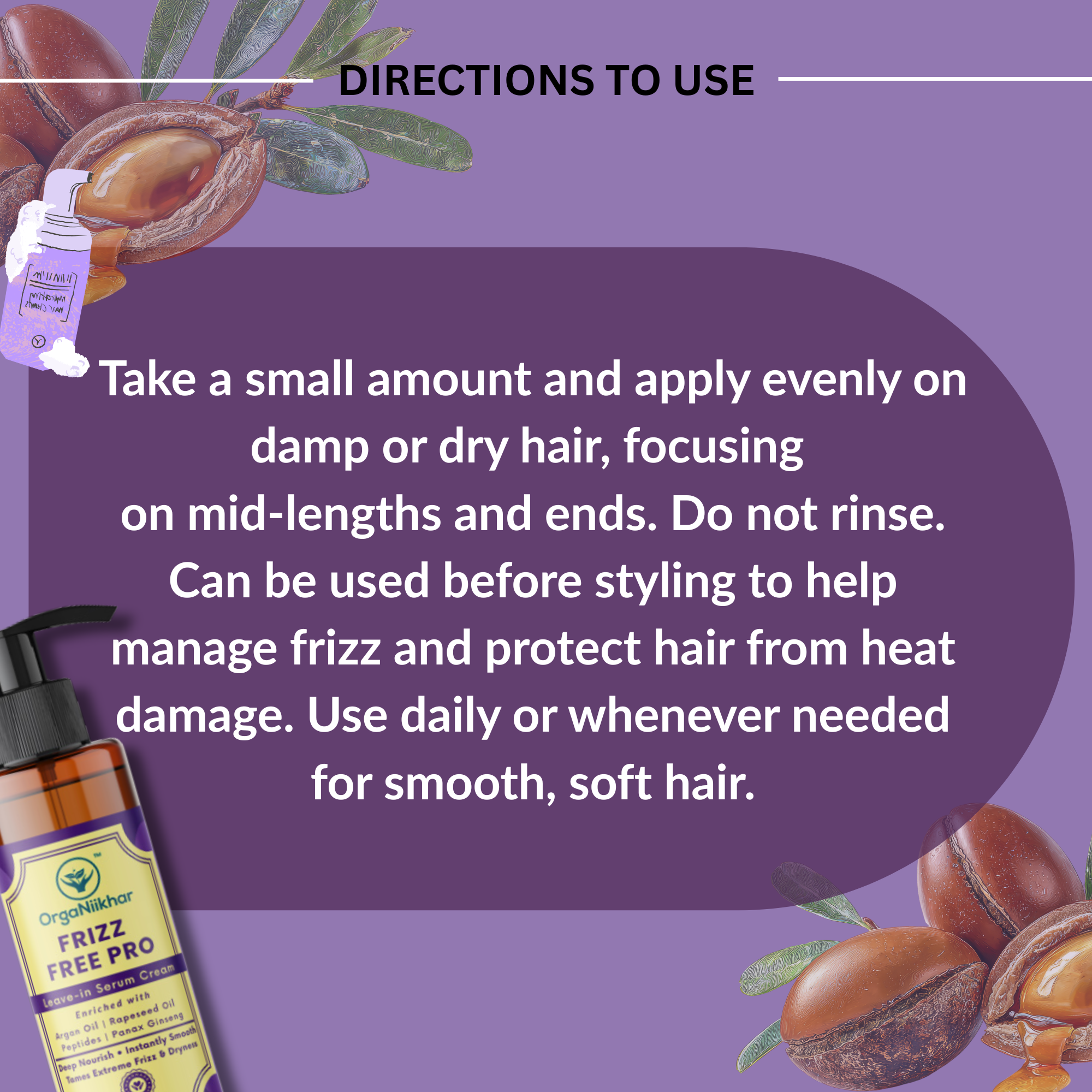 Frizz Free Pro Leave-in Hair Serum Cream