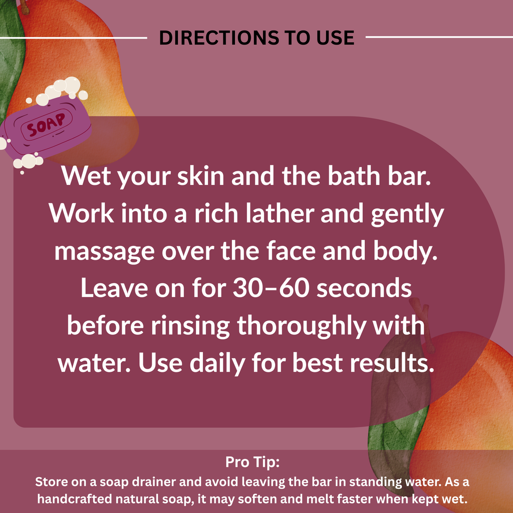 Manjistha & Mango Butter - Handcrafted Luxury Bath Bar