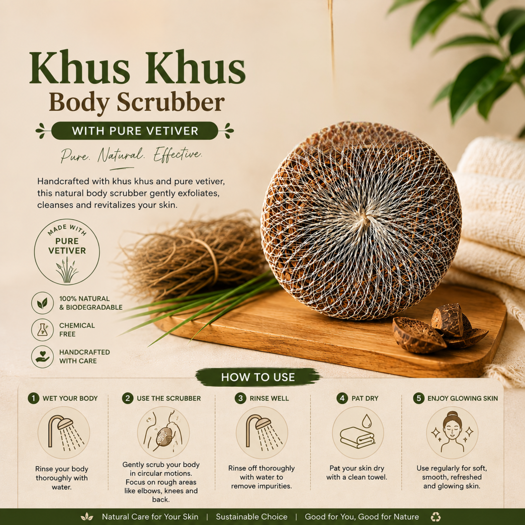 Khus Khus Natural Body Scrubber