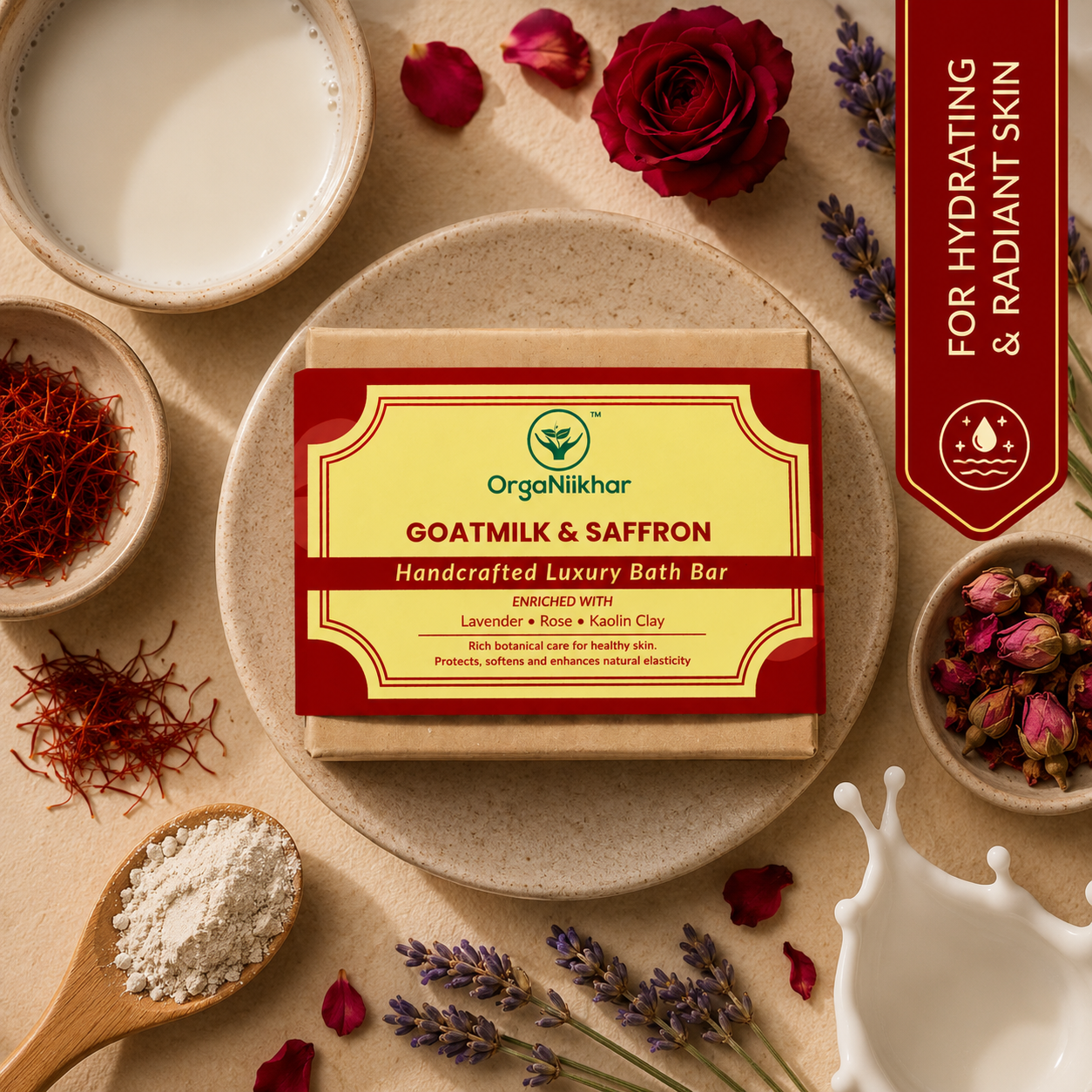 Goatmilk & Saffron - Handcrafted Luxury Bath Bar